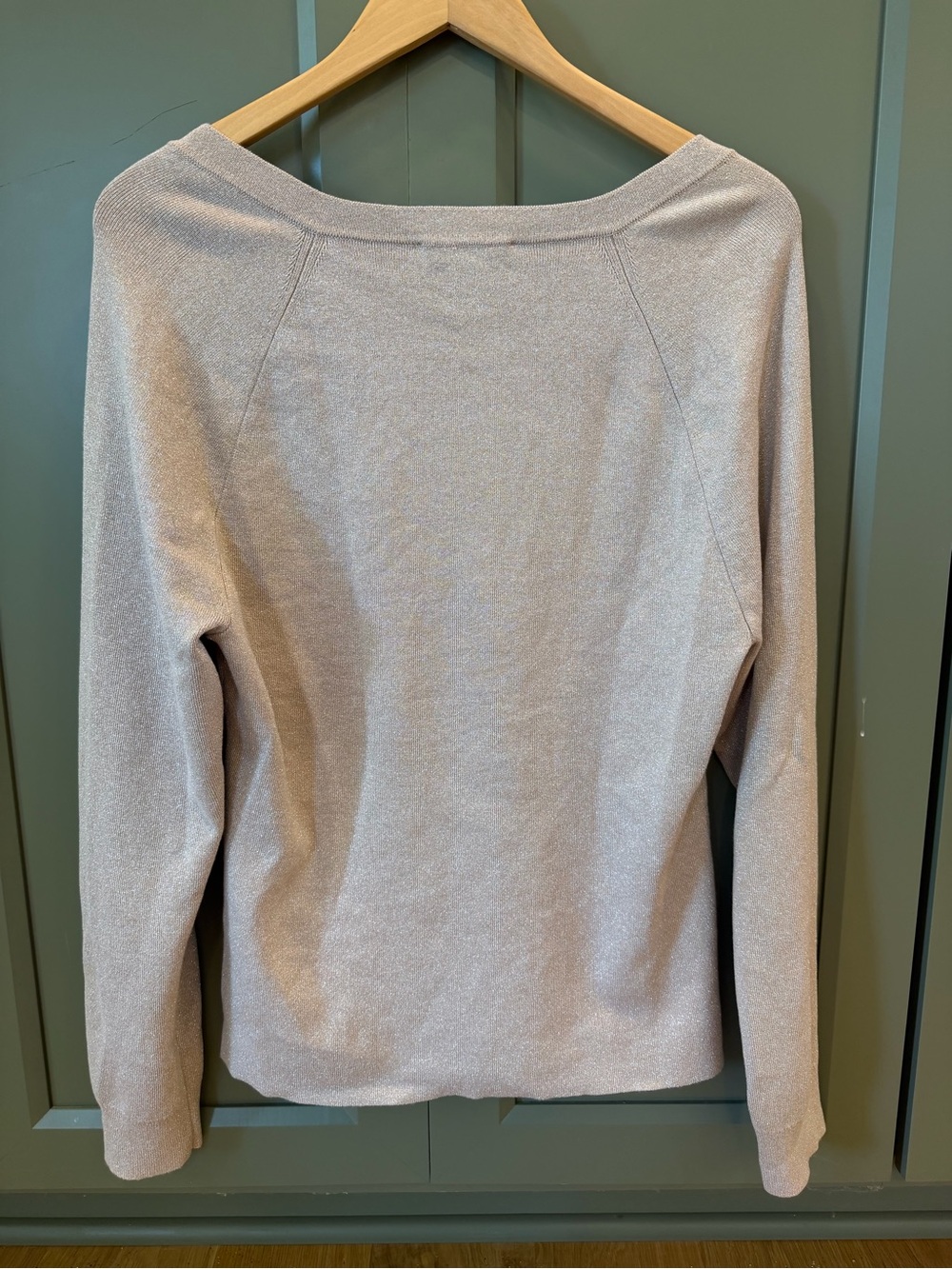 White House Black Market Women's Square Neck Cream Good Shimmer Sweater - Picture 7 of 8